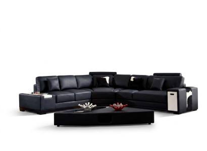 Sofá de esquina de diseñador, conjunto de sala de estar tapizado de cuero, sofá, sofás, sofá XXL