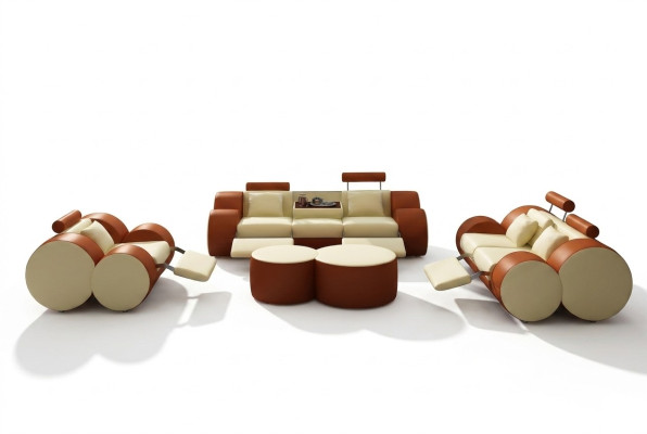Juego de sofás acolchados de diseñador XXL de cuero conjunto sofá 3+2+1 Sofá moderno Sofás