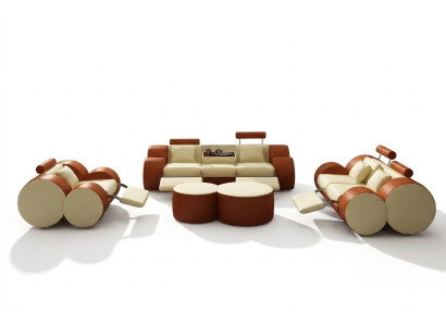 Juego de sofás acolchados de diseñador XXL de cuero conjunto sofá 3+2+1 Sofá moderno Sofás