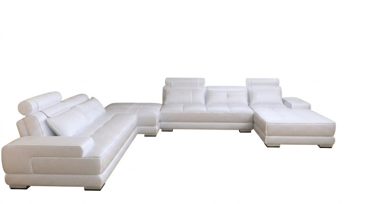 Moderno sofá de cuero de diseño de sofá de la esquina acolchado