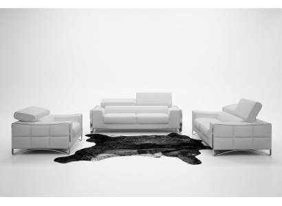 Sofá de cuero multifuncional con cojines de asiento para sala de estar.