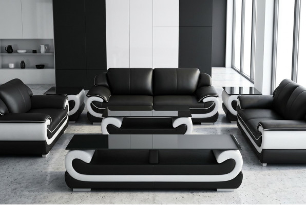 Sofá de cuero sofá salón 3 plazas diseño moderno sofá sofás