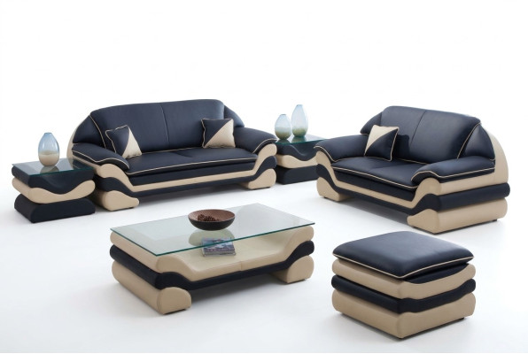 Sofá de cuero, sofá en forma de L, conjunto de sofás de 3 plazas y 2 plazas, sofá de diseño, conjunto clásico.