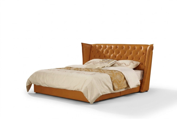 Cama doble de diseño cama camas cuero Chesterfield lujo hotel dormitorio