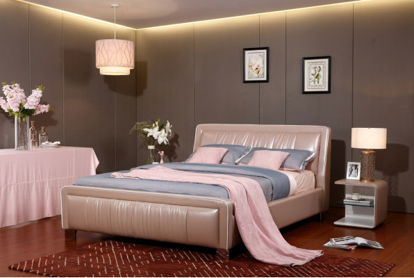 Cama doble de diseñador dormitorio camas habitación cuero hotel lujo tapicería