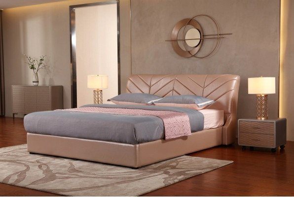 Cama de diseño de lujo moderna XXL estilo hotel doble de cuero 140 160.