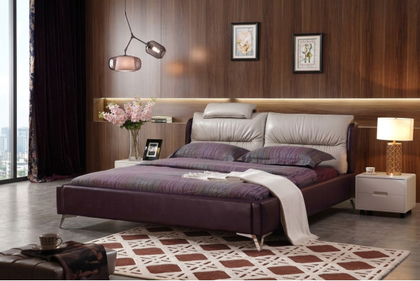 Cama de diseño de lujo moderna XXL, estilo decoración hotelera, doble, cuero, 140 160.