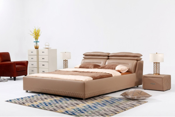 Cama de diseño moderno XXL estilo cama de hotel de lujo doble cuero 140 160.