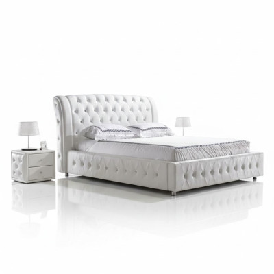 Cama de diseño moderna XXL de hotel, camas de lujo, doble de cuero Chesterfield.