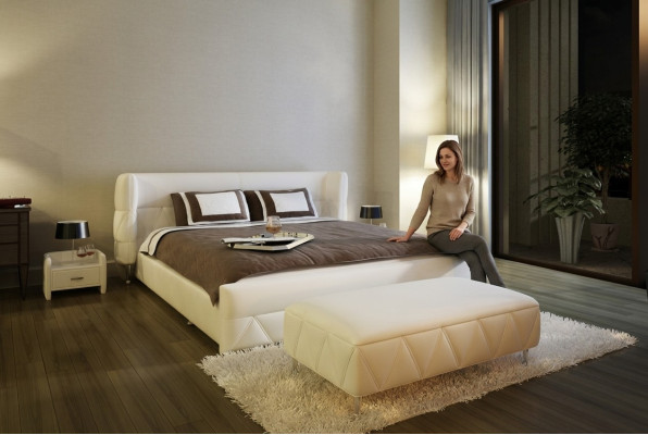 Cama de diseño moderno, hotel, camas XXL, estilo de lujo, doble, cuero, 140 160 180x200 cm