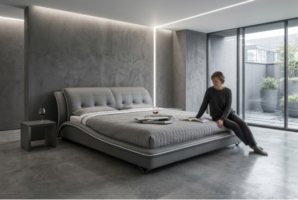 Moderno diseño cama XXL camas estilo de lujo doble hotel cuero