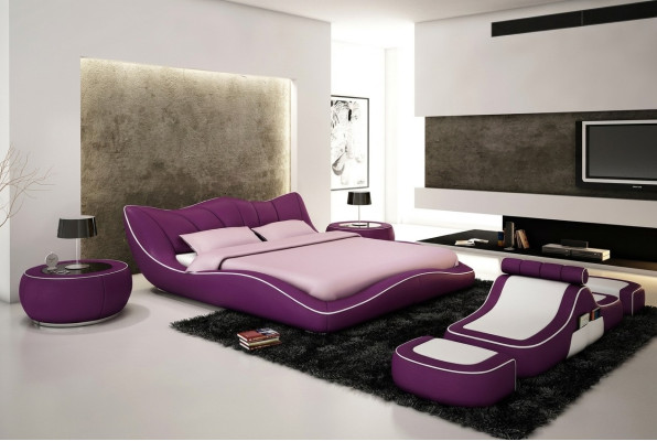 Diseño moderno cama XXL camas decorativas estilo de lujo doble hotel cuero.