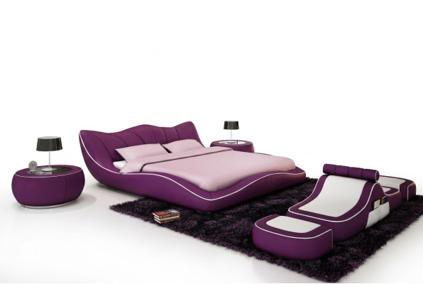 Diseño moderno cama XXL camas decorativas estilo de lujo doble hotel cuero.
