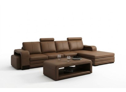 Sofá de cuero Sofás Sofás XXL Sofá de esquina Diseño moderno en forma de L