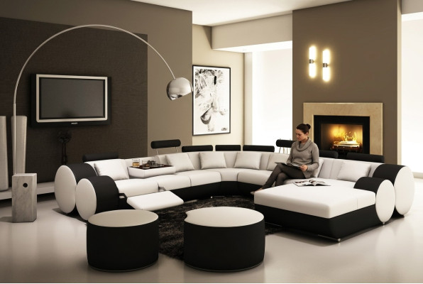 Sofá multifuncional de cuero con cojines de asiento para sala de estar, decoración de cuero.