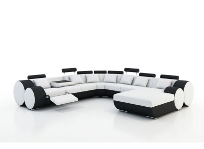 Sofá multifuncional de cuero con cojines de asiento para sala de estar, decoración de cuero.