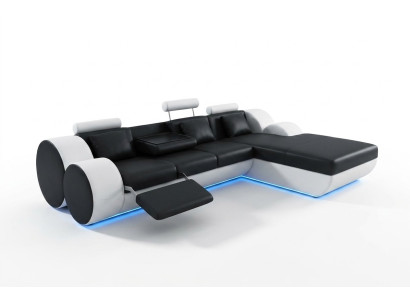 Sofá de cuero sofá salón en forma de L Diseño Moderno Sofá 3085