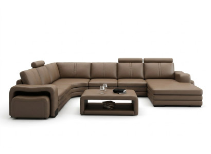 XXL sofá multifuncional de cuero sofá grande de esquina moderno cojín decorativo.
