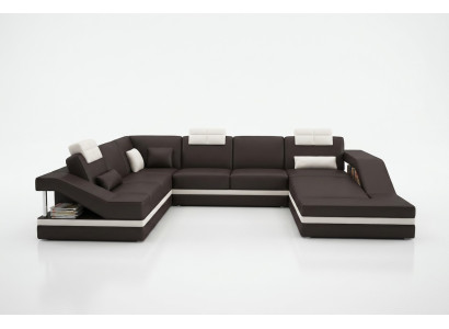 Diseño Esquinas Big Acolchado Esquina Sofá Sofá XXL Sofás de Cuero Decoración Conjunto