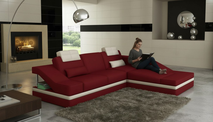 Diseño esquinas acolchadas esquina sofá XXL BigCouch conjunto de sofás de cuero.