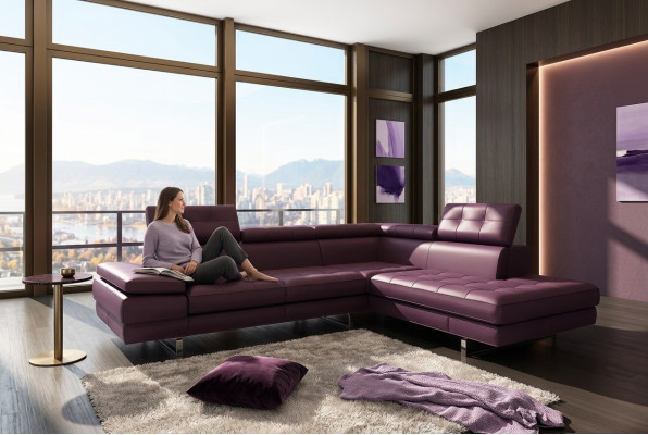 Sofá de cuero Sofá Sofá de esquina Diseño Sofá moderno 5057