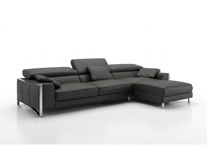 Diseño esquinero XXL Gran sofá de esquina acolchado de cuero Sofás conjunto.