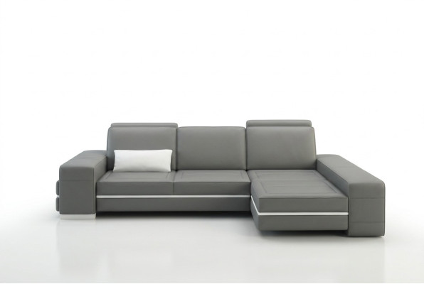 Sofá de cuero Sofá conjunto de sala en forma de L Diseño Sofá moderno Esquina Decoración Sofás