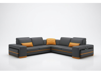 Sofá de cuero Sofá Sofá de salón en forma de L Diseño Decoración Sofá moderno Sofás de esquina