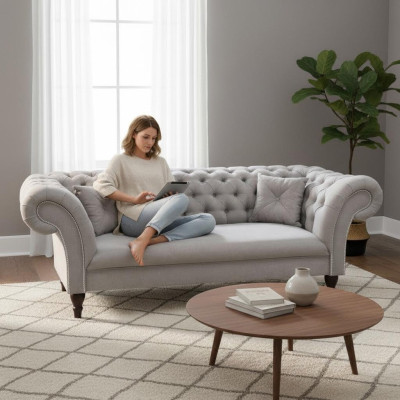 Diseño Sofá Chesterfield Sofá tapizado Grande XXL 235cm Sofás Sofás