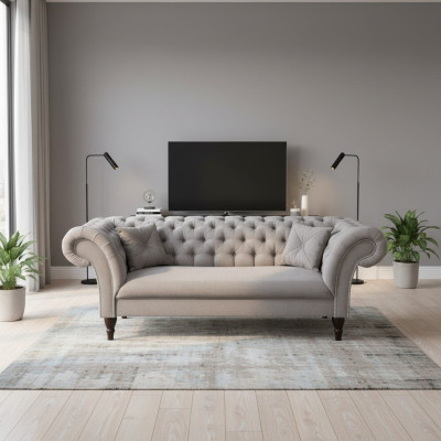 Diseño Sofá Chesterfield Sofá tapizado Grande XXL 235cm Sofás Sofás