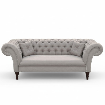 Sofá de diseño Chesterfield tapizado en cuero y tela Sofá Sofás Asientos de 3 plazas Nuevo