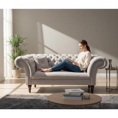 Chesterfield Diseño Sofá Couch 2 Plazas Sofás Tapizados Sofás 2 Piezas Conjunto Nuevo