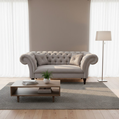 Chesterfield Diseño Sofá Couch 2 Plazas Sofás Tapizados Sofás 2 Piezas Conjunto Nuevo