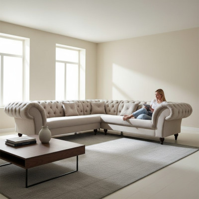 Sofá de esquina Chesterfield Preston Sofá Sofá Sofá Sofá Sofá Sofá Diseño Nuevo