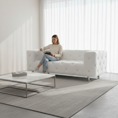 Sofá Chesterfield Sofá de cuero Diseñador de cristal Sofás tapizados Sofás Nuevos