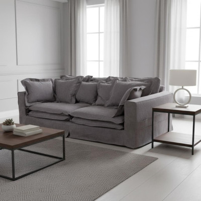 Sofá esquinero acolchado XXL moderno Couchen Polster Sofá grande Sofás de tela 240 cm Nuevos