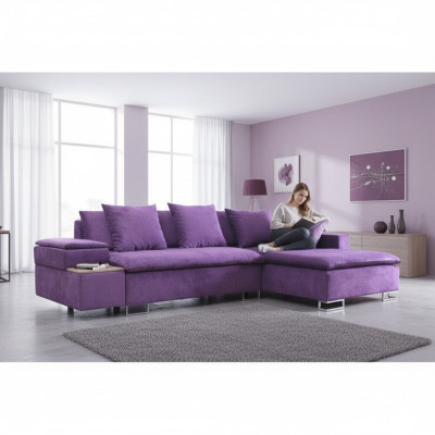 Diseño sofá esquinero sofá en L con función de cama sofá tapizado asiento rinconera sofás textil nuevo.