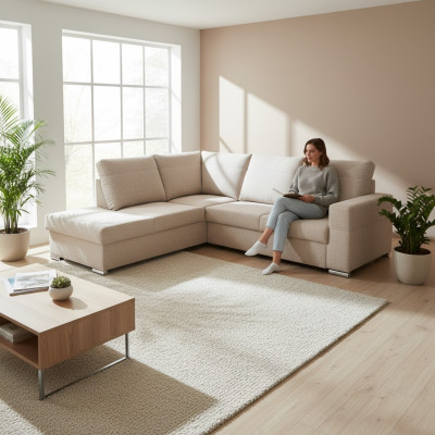 Diseño de sofá esquinero con función de cama, sofá, asiento acolchado, esquinero de asientos, sofás de esquina, sofá cama, sofás, sofá de esquina, sofá cama, sofá chaiselongue, nuevo.