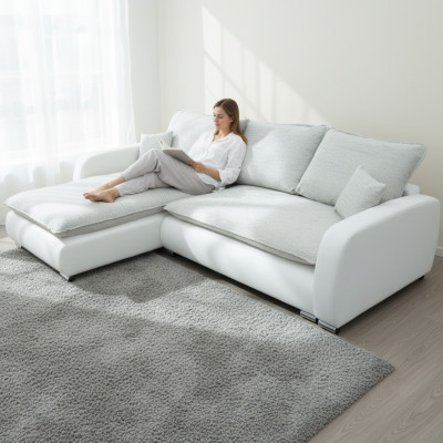 Diseño sofá en esquina tela sofá funciones de cama acolchado asiento esquina sofás sofá cama