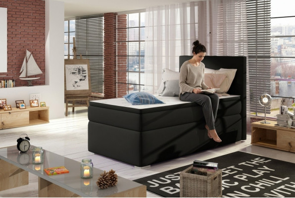 Boxspring cama camas de hotel 90x200cm Cuero Completa Cajón de cama Cubierta superpuesta