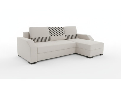Sofá cama, sofá acolchado, sala de estar, sofá de esquina funcional con asientos textiles.