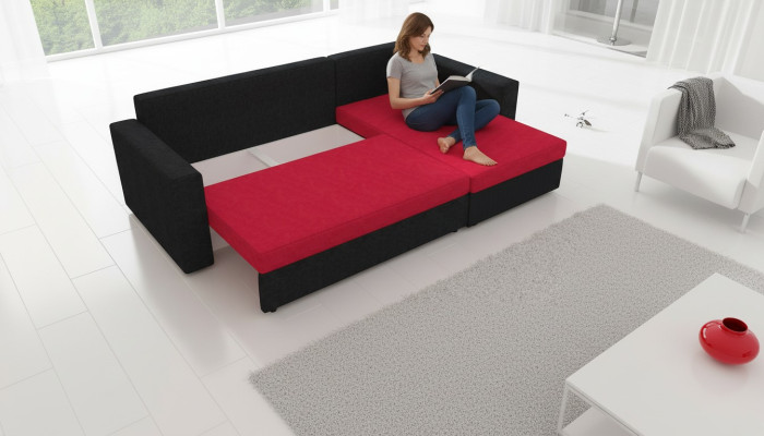 Sofá esquinero clásico sofá cama sofá tapizado sala de estar sofá esquinero con función de cama.