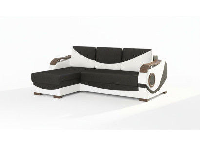 Diseño de sofá de esquina Perto con función de cama, tapizado textil, sofás, sofás cama.