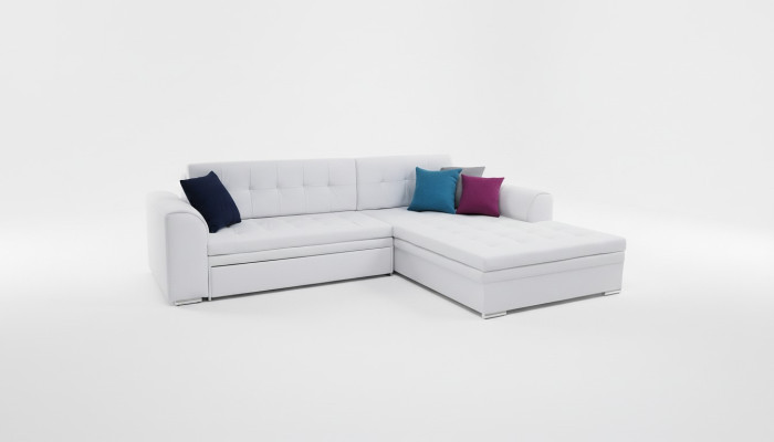 Diseño sofá esquinero con función de cama, sofá acolchado de tela.