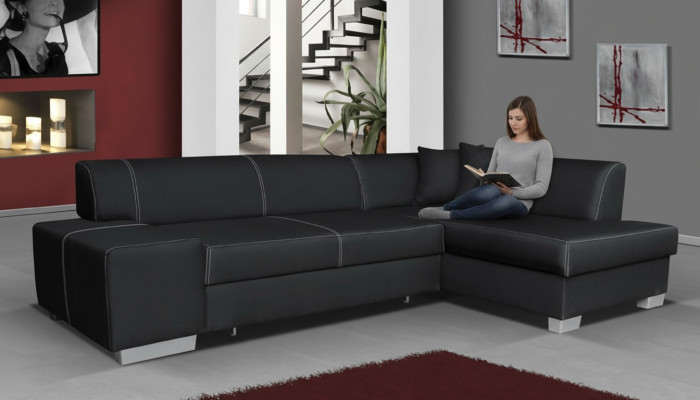 Sofá esquinero de diseño sofá cama función de cama sofás de cuero textil tapizados nuevos.