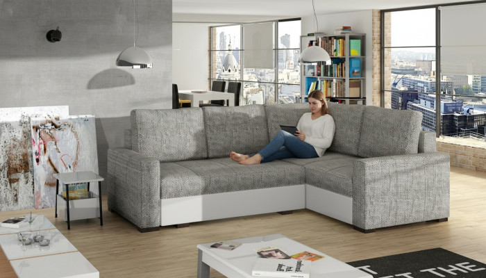 Diseño sofá esquinero con función de cama en cuero / tela Sofá cama Nuevo 1469