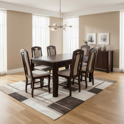 6 sillas + conjunto de mesa de comedor XXL, conjunto de sillas de madera para mesa.