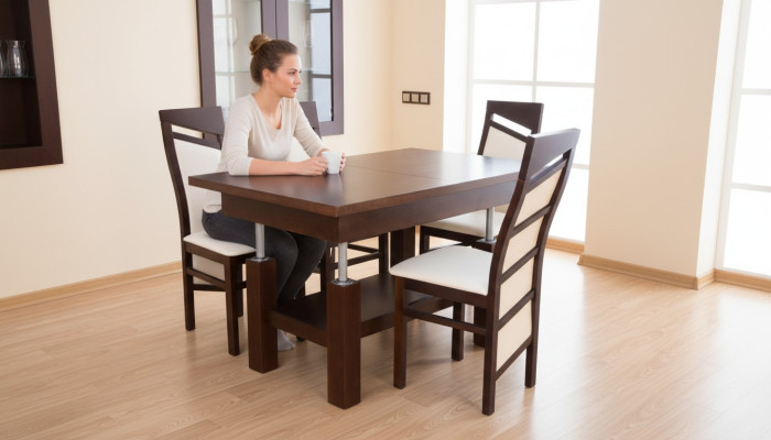 Mesa de diseñador + 4 sillas Conjuntos completos de decoración para salón y comedor