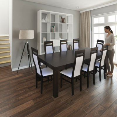 Mesa de conferencias XXL con 8 sillas mesa de madera conjunto tapizado mesas de reuniones.