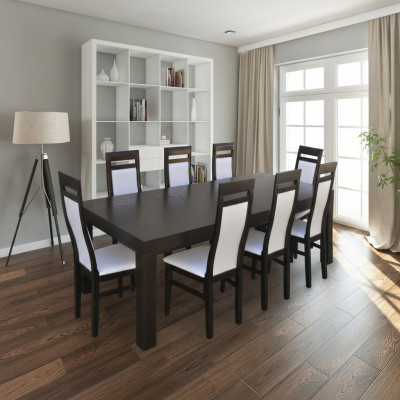 Mesa de conferencias XXL con 8 sillas mesa de madera conjunto tapizado mesas de reuniones.